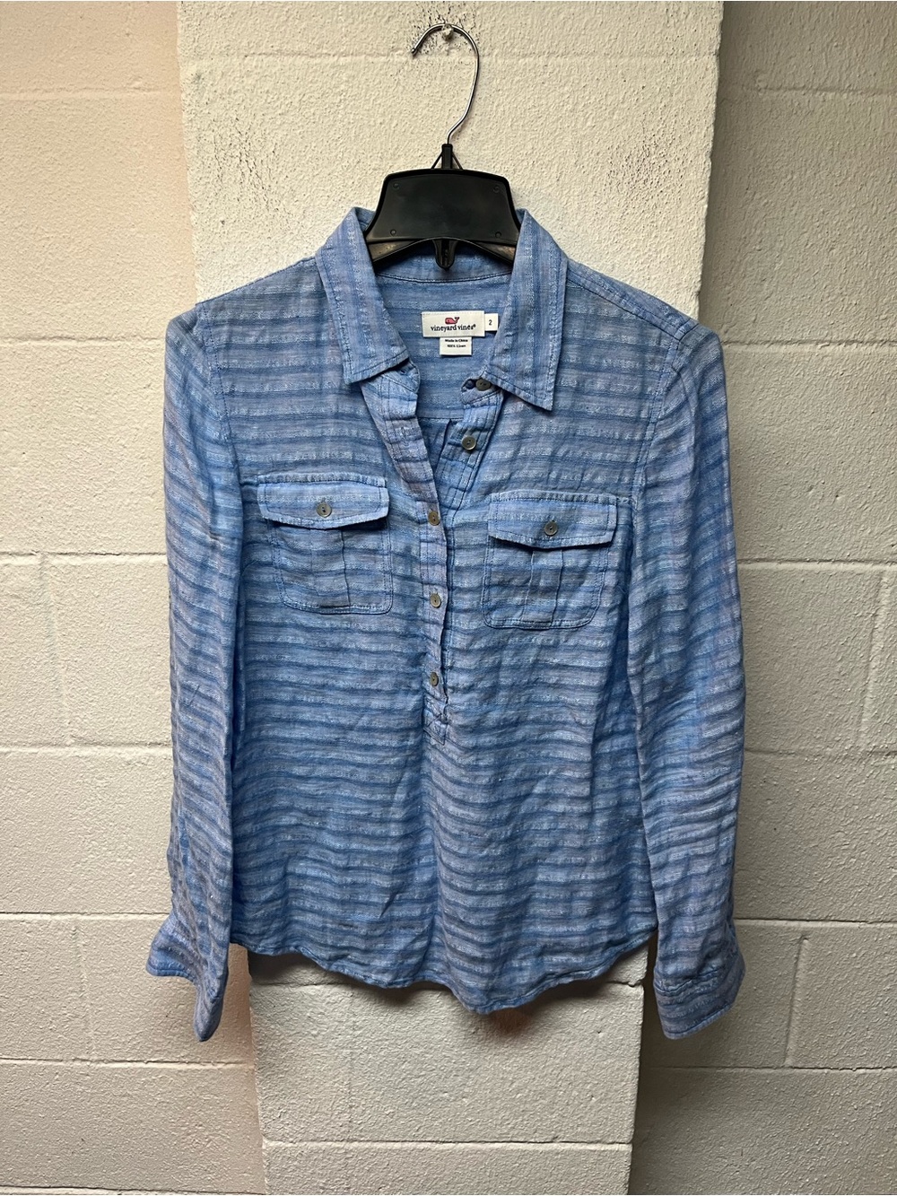 Vineyard Vines Blue Striped Casual Button-Down Shirt